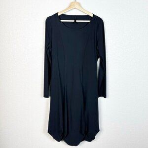 Porto Womens Artsy Minimalist Long Sleeve Tunic Dress in Black Size 2 / Medium
